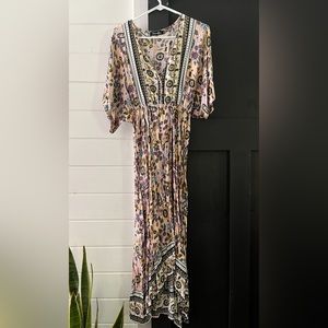 Light pink printed midi dress